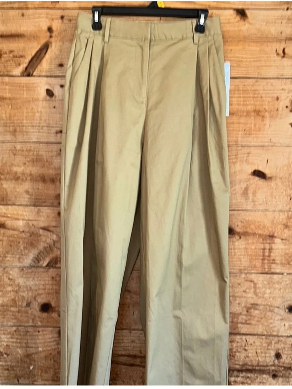 NWT New! Good American 90’s pleated khaki trousers cotton pants 6/28 - Picture 5 of 10